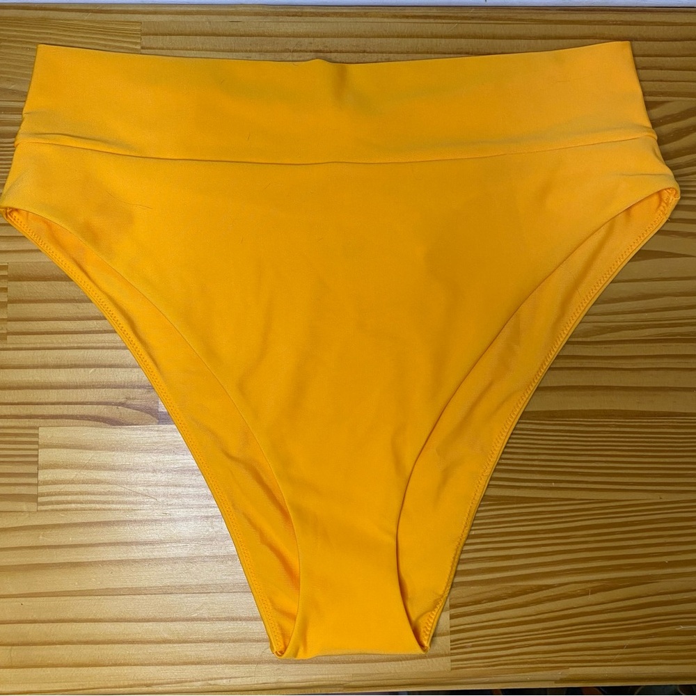 aerie women’s high waisted yellow cheeky bikini bottoms size XL